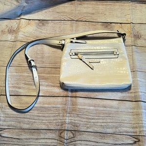 Dana Buchman Crossbody Bag White Crocodile Faux Leather